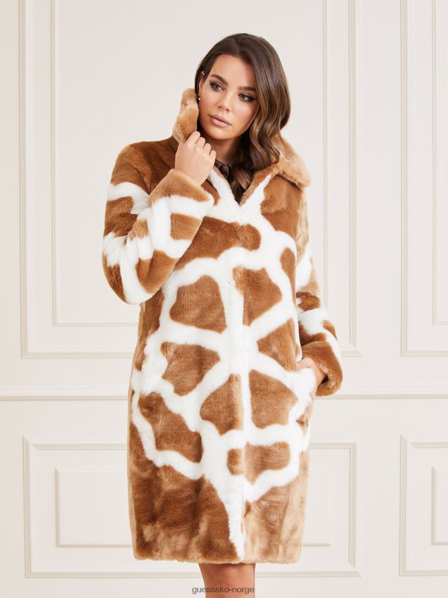 Guess fuskepelsfrakk brun brun kvinner F0LJ803410