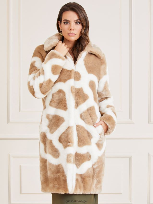 Guess fuskepelsfrakk brun brun kvinner F0LJ803550