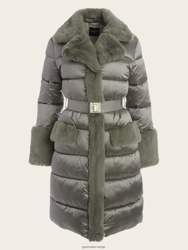 Guess generell brun multi bessie lang pufferfrakk generell brun multi kvinner F0LJ809766