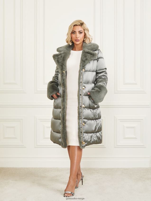 Guess generell brun multi bessie lang pufferfrakk generell brun multi kvinner F0LJ809766