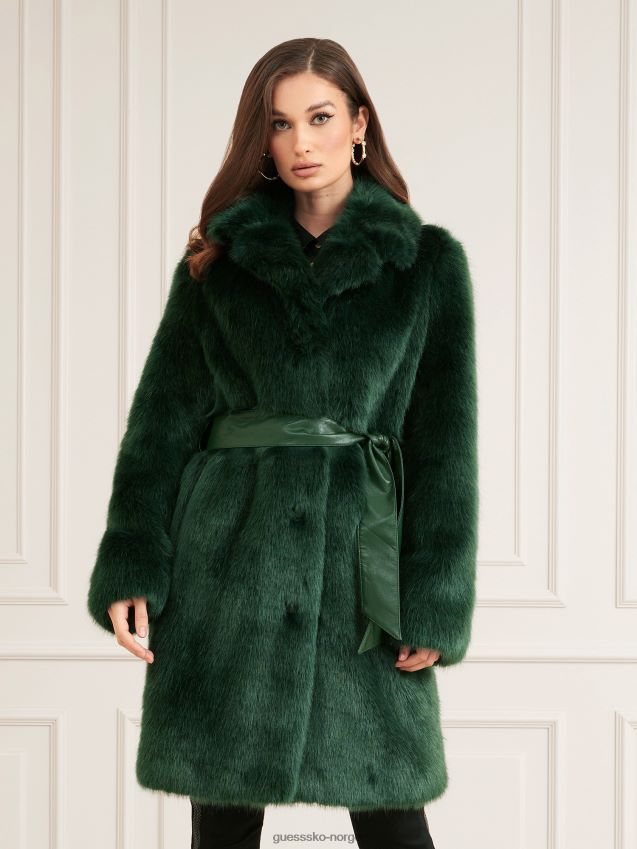Guess grønn marciano fuskepelsfrakk grønn kvinner F0LJ803859