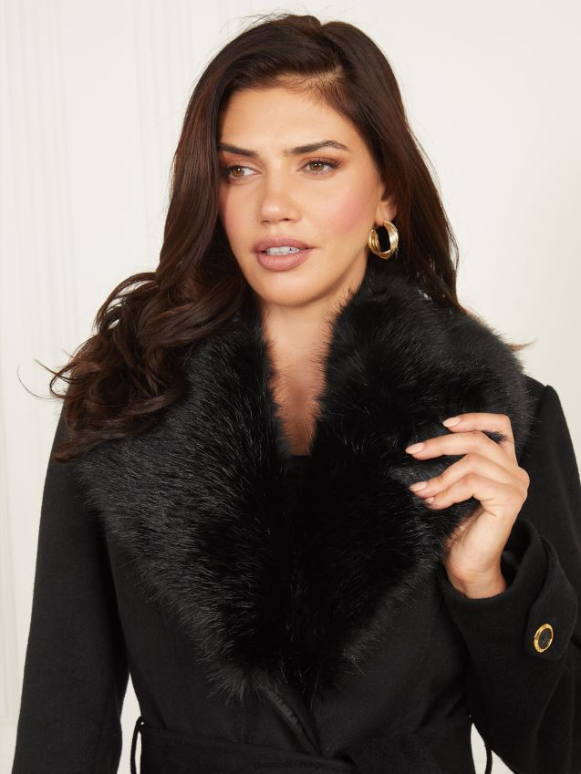 Guess jet black romina ullblanding kåpe kulsvart kvinner F0LJ809755