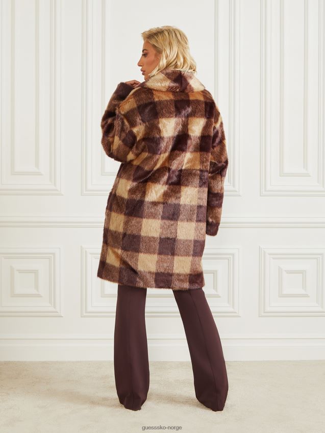 Guess kamel og mørk bourbon bi rochelle frakk kamel og mørk bourbon bi kvinner F0LJ809658