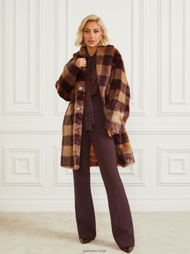 Guess kamel og mørk bourbon bi rochelle frakk kamel og mørk bourbon bi kvinner F0LJ809658