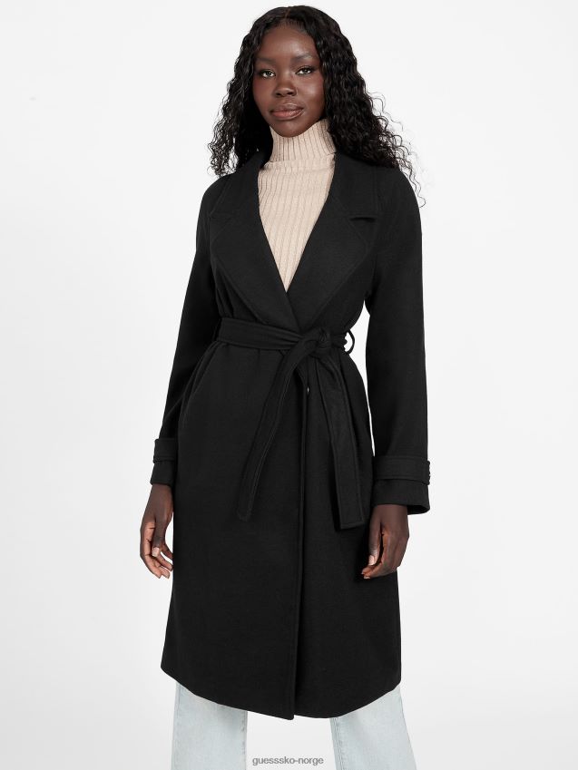 Guess kløverfrakk kulsort kulsvart kvinner F0LJ806809