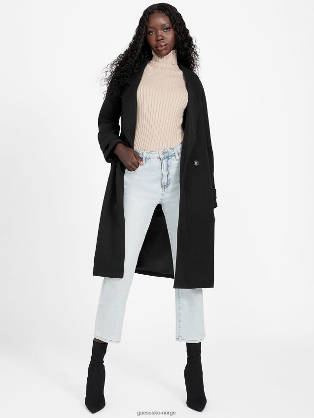 Guess kløverfrakk kulsort kulsvart kvinner F0LJ806809