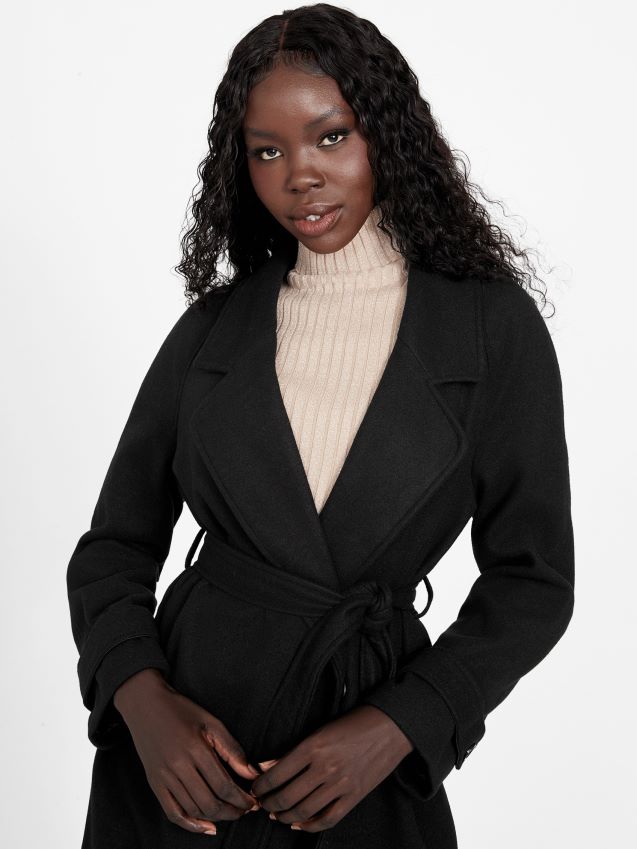 Guess kløverfrakk kulsort kulsvart kvinner F0LJ806809