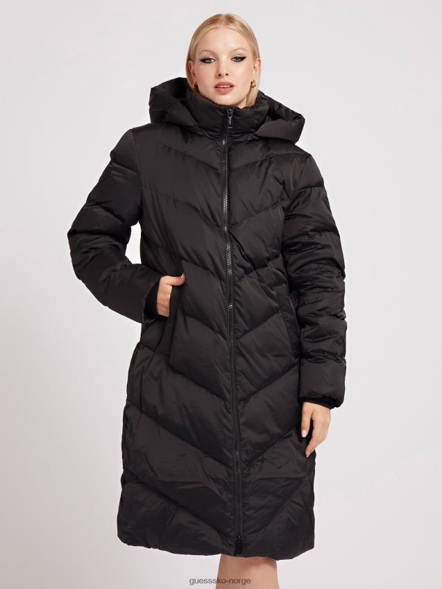 Guess lang puffer svart svart kvinner F0LJ803462
