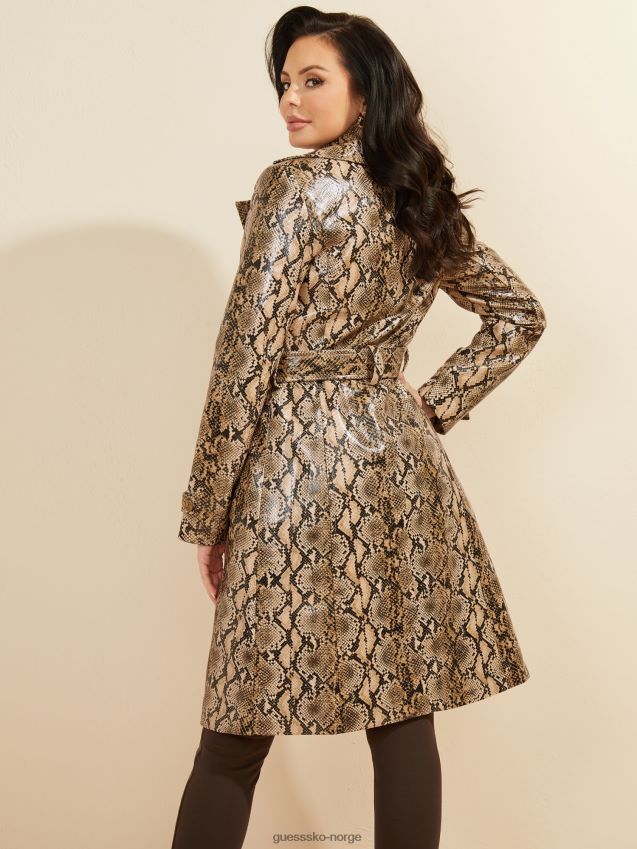 Guess marciano phyton print grøft brun multi brun multi kvinner F0LJ805805