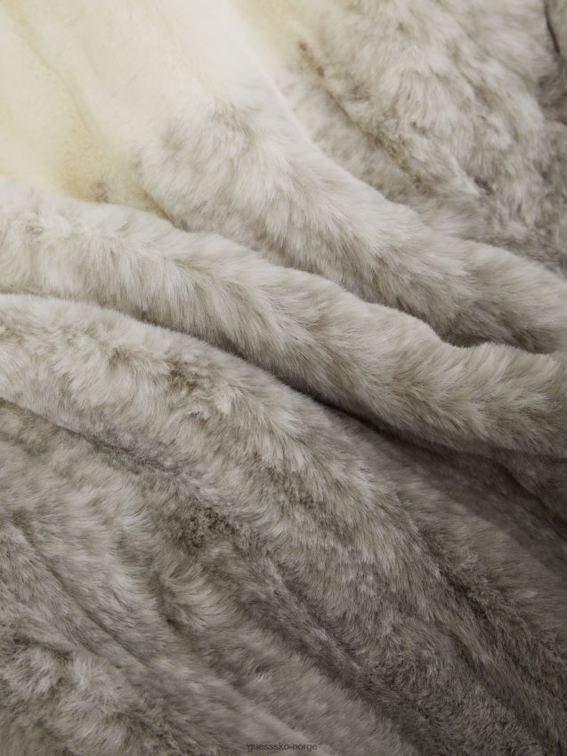 Guess marta fuskepelsfrakk skyggelagt salvia hvit combo skyggelagt salvia hvit combo kvinner F0LJ809475