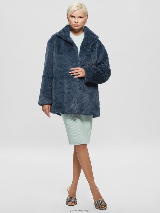 Guess michelina fuskepelsfrakk nordic sea multi nordisk sjø multi kvinner F0LJ809415