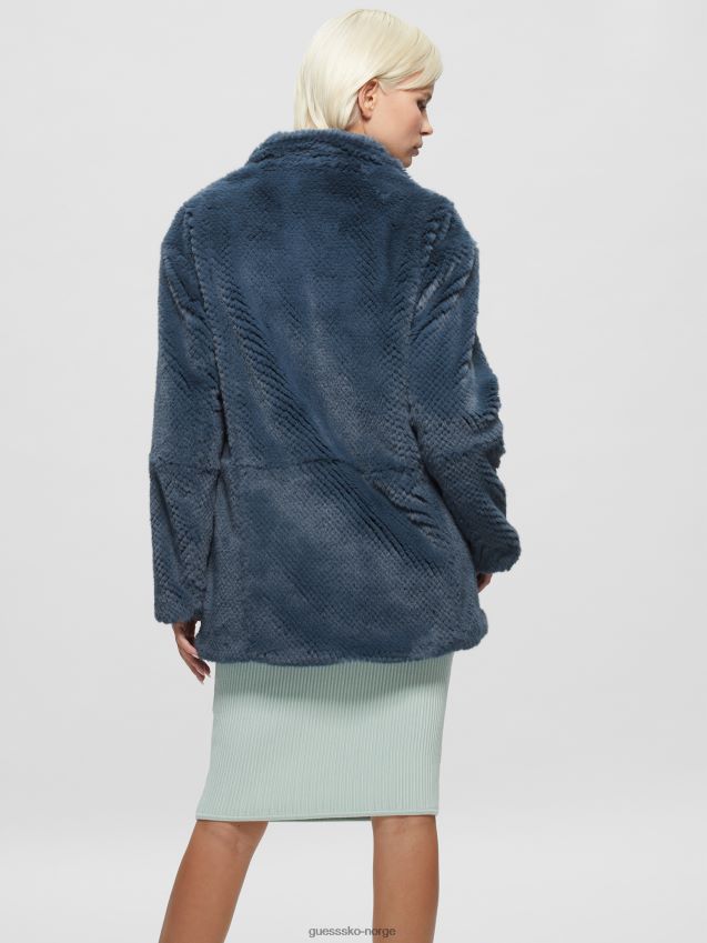 Guess michelina fuskepelsfrakk nordic sea multi nordisk sjø multi kvinner F0LJ809415