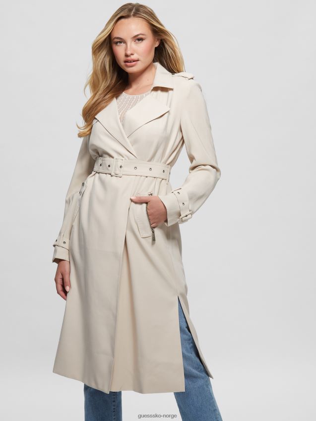 Guess perle østers stefania langline trenchcoat perle østers kvinner F0LJ809407