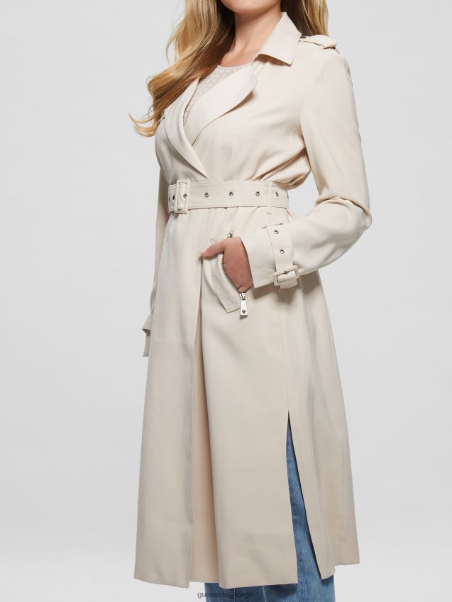 Guess perle østers stefania langline trenchcoat perle østers kvinner F0LJ809407