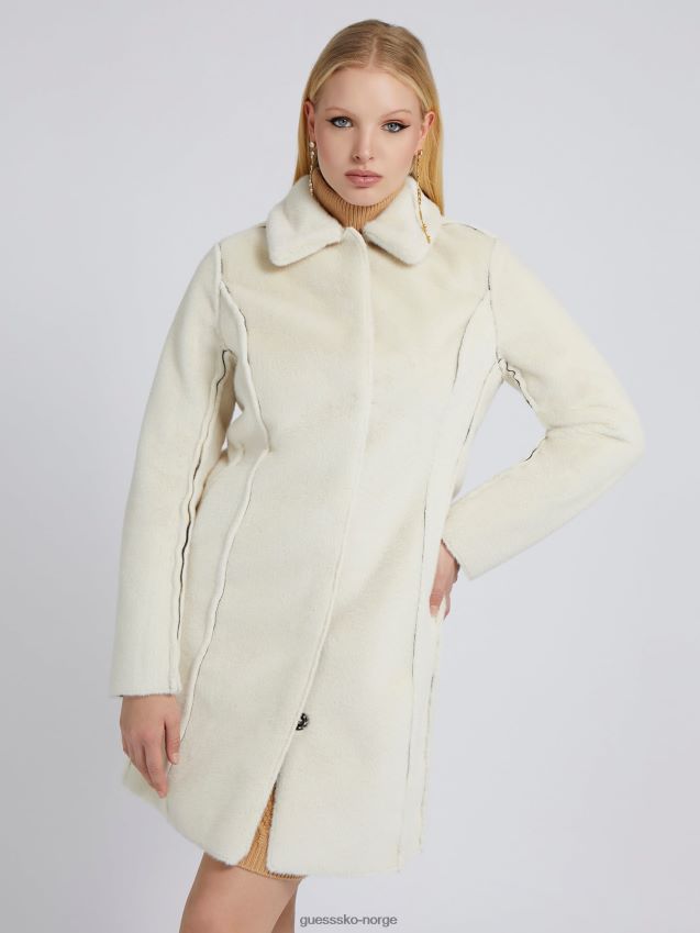 Guess rød multi-vendbar fuskepelsfrakk rød multi kvinner F0LJ803355