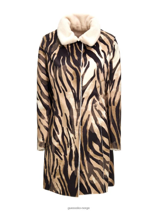 Guess rød multi-vendbar fuskepelsfrakk rød multi kvinner F0LJ803355