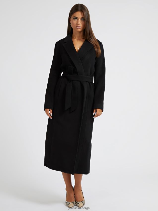 Guess ullblanding beltefrakk svart svart kvinner F0LJ802601