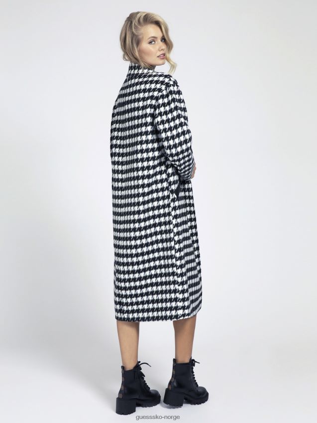 Guess ullblanding pied de poule kåpe svart multi svart multi kvinner F0LJ805829