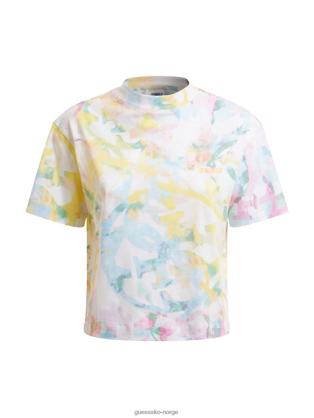 Guess all over print t-skjorte flerfarget mønster ny trend flerfarget mønster kvinner F0LJ803238