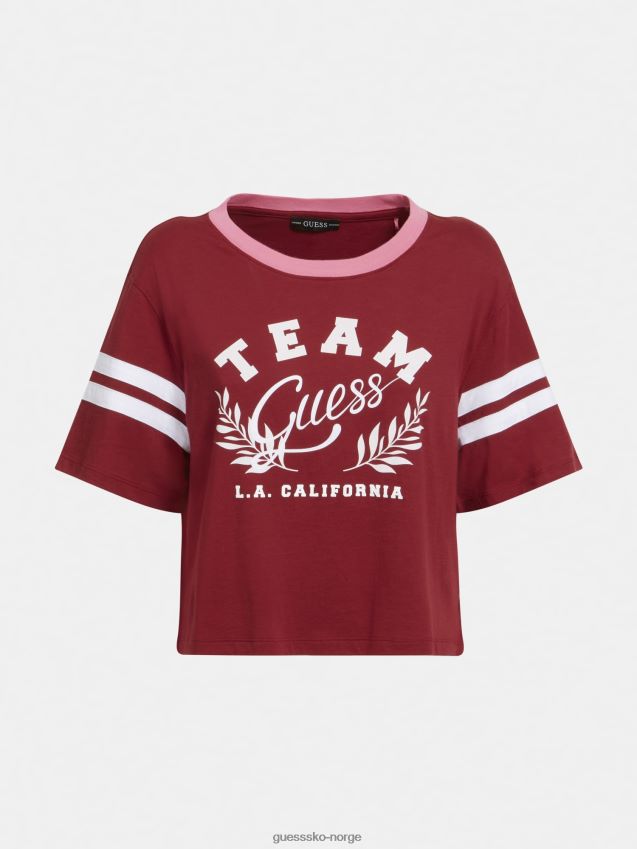 Guess broderi beskjæring t-skjorte rød rød kvinner F0LJ806642