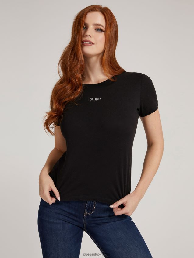 Guess brukt-look t-skjorte mørkegrå mørk grå kvinner F0LJ806251