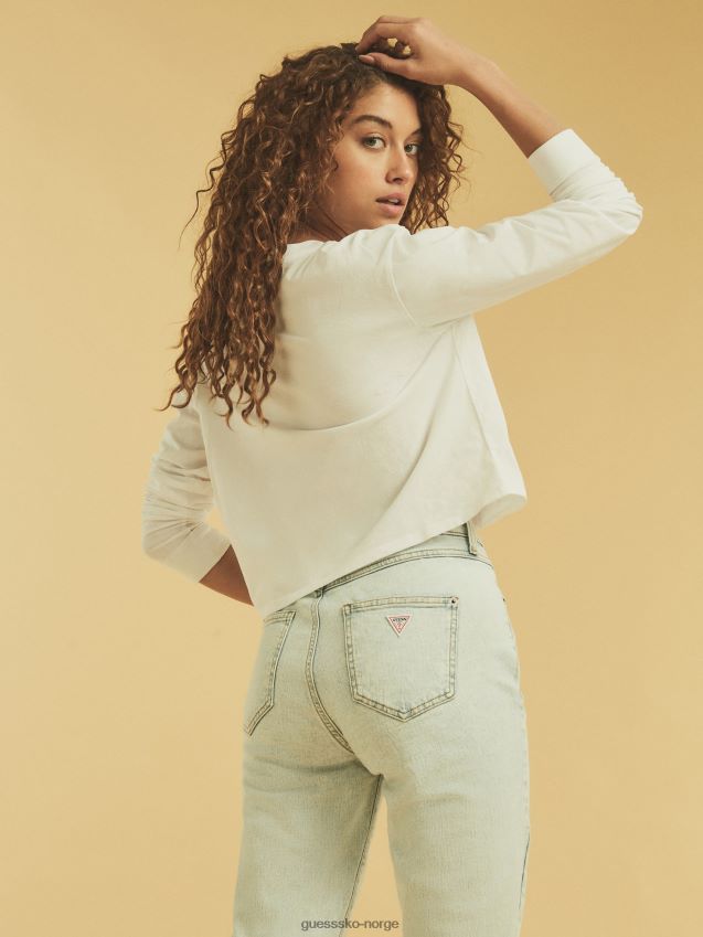 Guess crop t-skjorte logo hvit hvit kvinner F0LJ805709