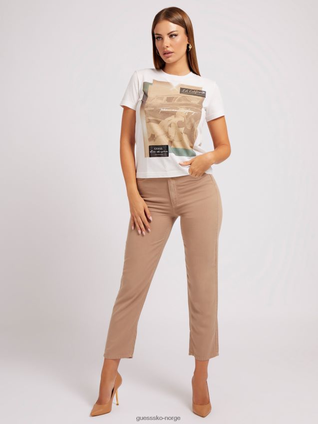 Guess front print t-skjorte hvit multi hvit multi kvinner F0LJ802716