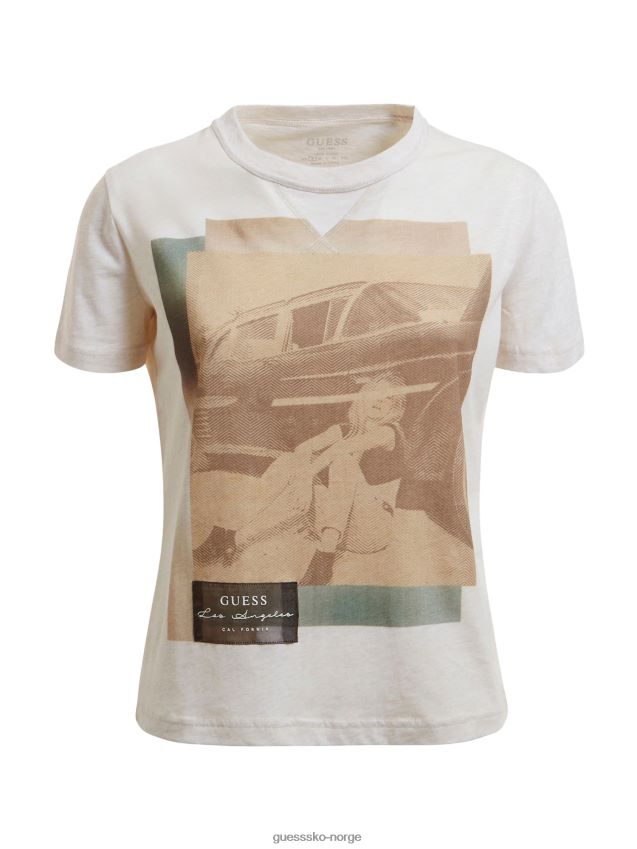 Guess front print t-skjorte hvit multi hvit multi kvinner F0LJ802716