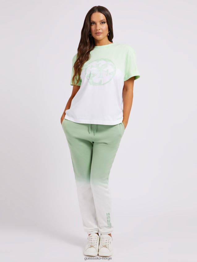 Guess grønn multi tie dye logo t-skjorte foran grønn multi kvinner F0LJ802920