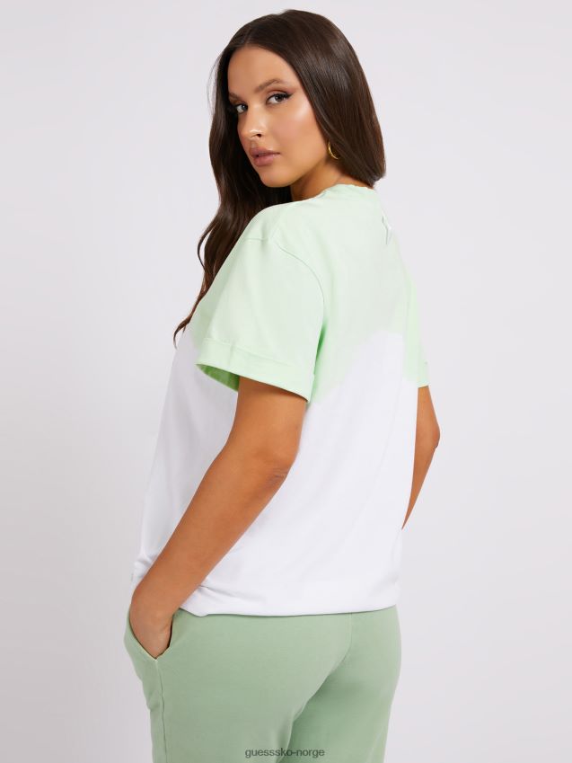 Guess grønn multi tie dye logo t-skjorte foran grønn multi kvinner F0LJ802920