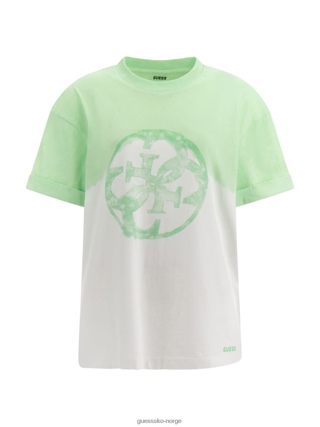 Guess grønn multi tie dye logo t-skjorte foran grønn multi kvinner F0LJ802920