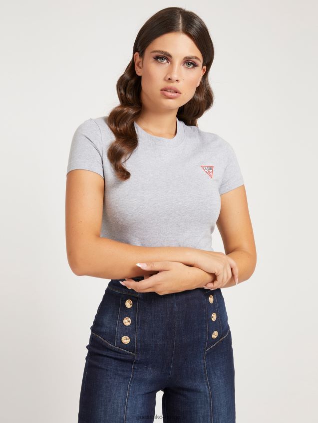 Guess grå t-skjorte med logo med flere trekanter grå multi kvinner F0LJ802818