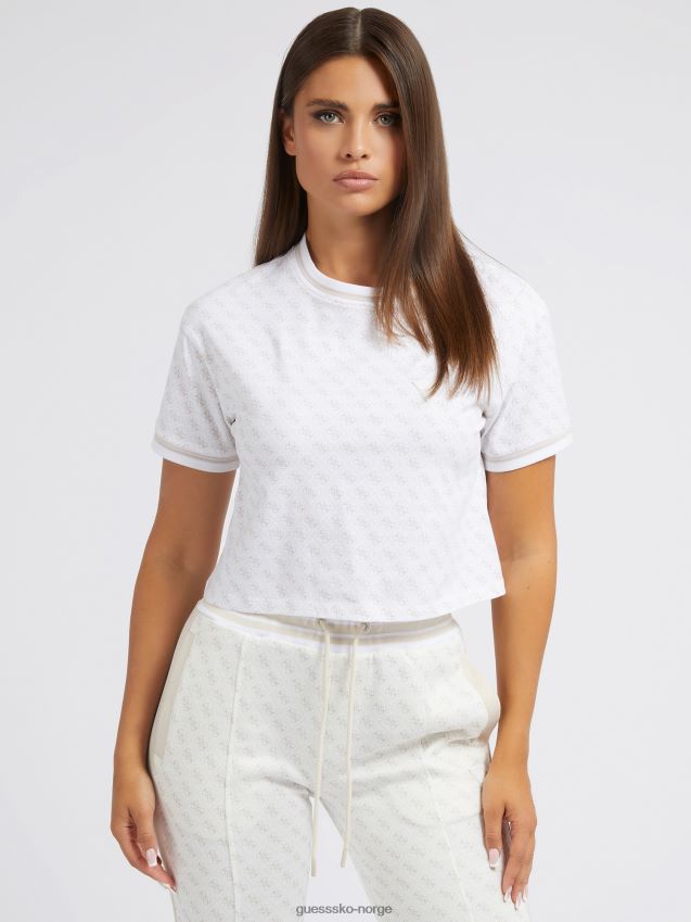 Guess hvit all over logo t-skjorte hvit kvinner F0LJ803014