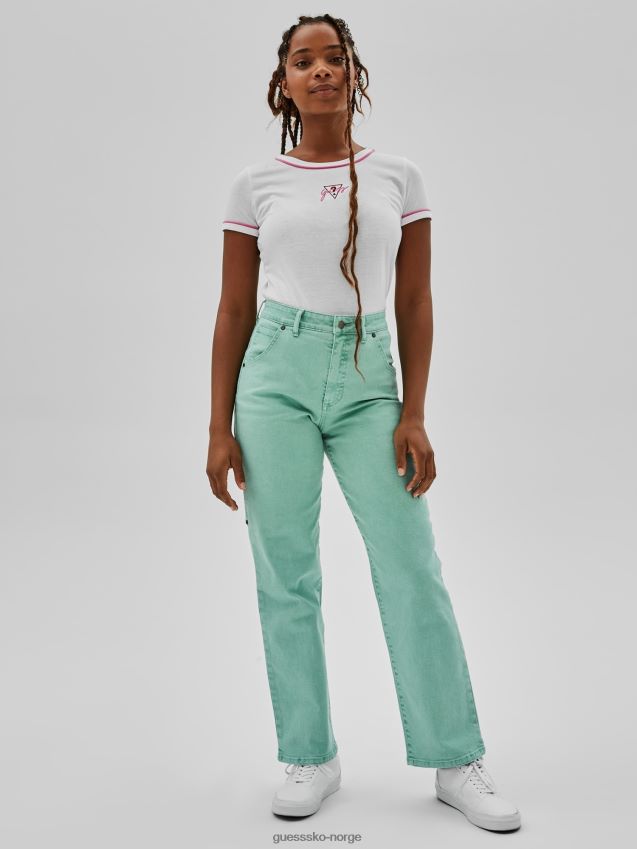 Guess hvit t-skjorte med logo foran hvit kvinner F0LJ806657