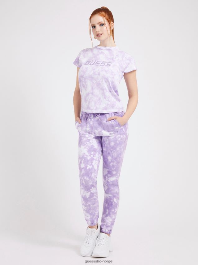 Guess lilla tie-dye t-skjorte lilla kvinner F0LJ803360