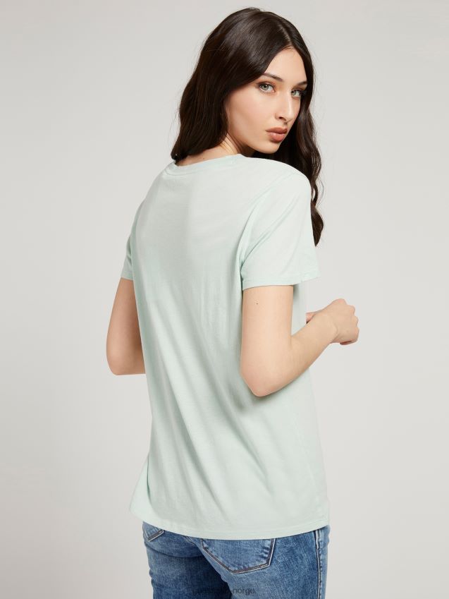 Guess logo foran t-skjorte lysegrønn lysegrønn kvinner F0LJ805952
