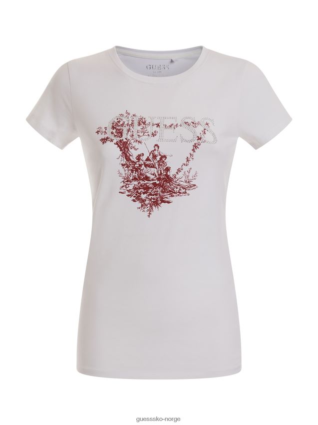 Guess logo med trykk foran i hvit hvit kvinner F0LJ802755