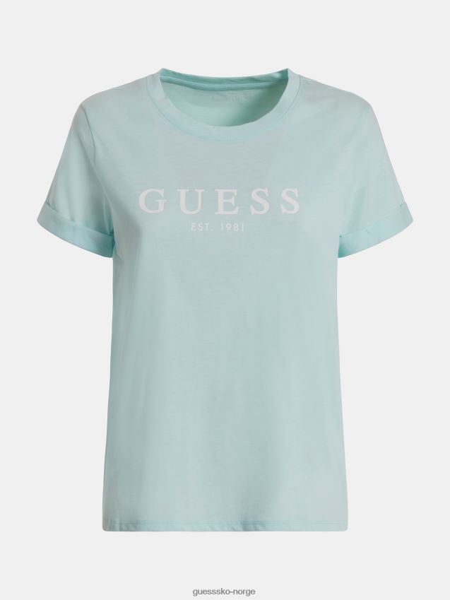 Guess logo t-skjorte lyseblå lyse blå kvinner F0LJ802603
