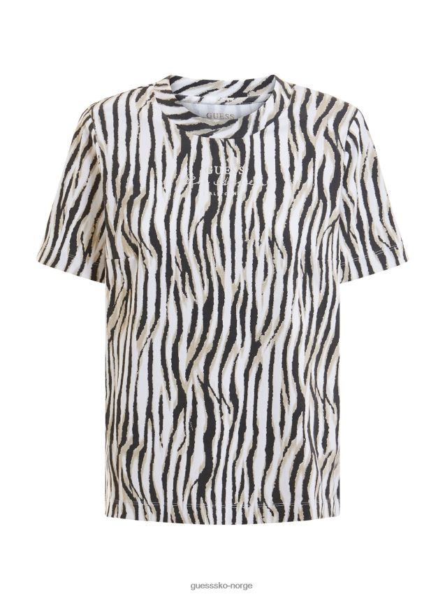 Guess sebra print t-skjorte animalier dyrere kvinner F0LJ802724