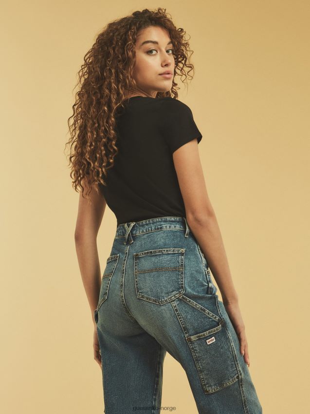 Guess svart t-skjorte med frontlomme svart kvinner F0LJ806546