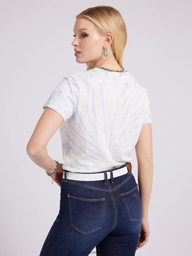 Guess tie-dye t-skjorte blå multi blå multi kvinner F0LJ803026