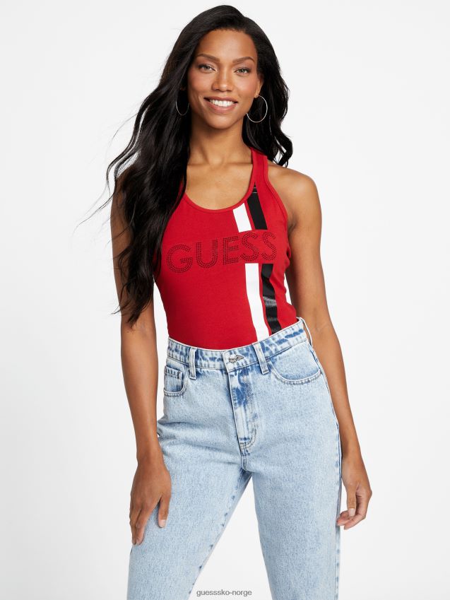 Guess eco racer logo tank rugby rød rugby rød kvinner F0LJ807208