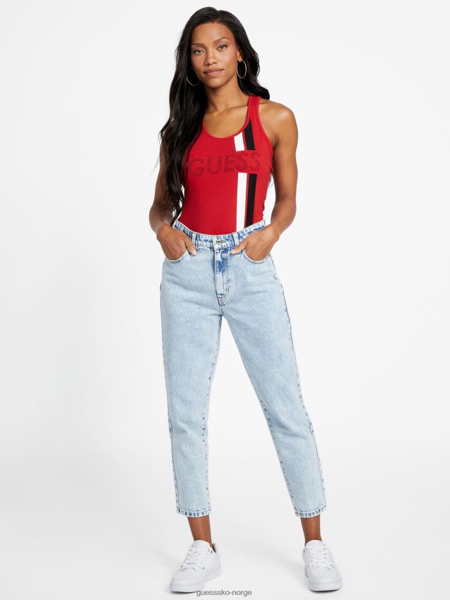 Guess eco racer logo tank rugby rød rugby rød kvinner F0LJ807208