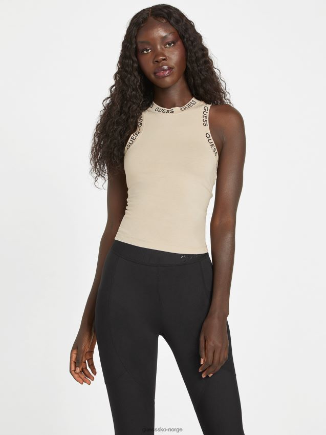 Guess fløyel taupe jula logo tank fløyel taupe kvinner F0LJ806967