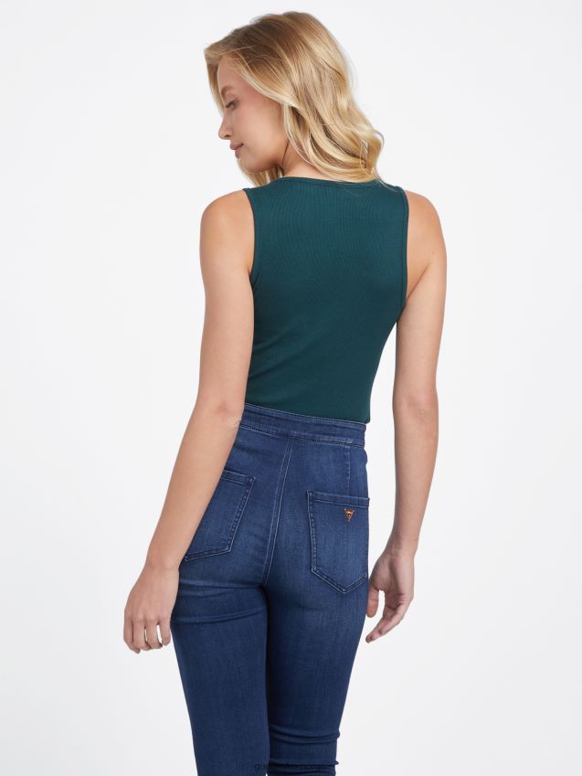 Guess mørk jade sebas logo tank mørk jade kvinner F0LJ807017