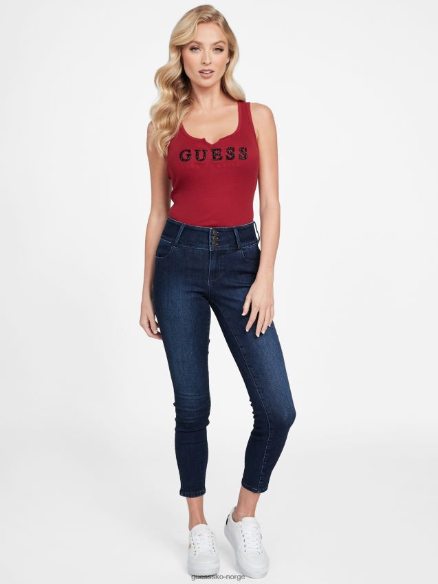 Guess sebas logo tank bete juice rød rødbetejuice kvinner F0LJ807038