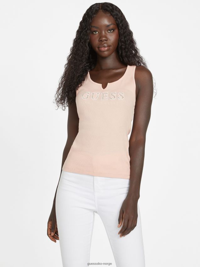 Guess sebas logo tank vapor rose damp steg kvinner F0LJ807332