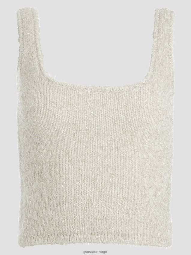 Guess tinsley fuzzy genser tank kremhvit multi kremhvit multi kvinner F0LJ809159