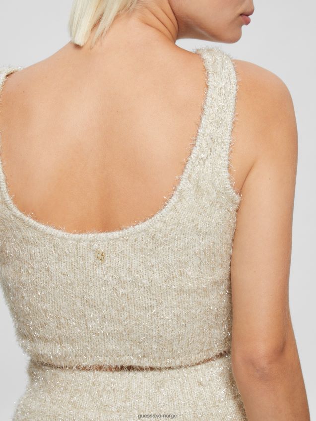 Guess tinsley fuzzy genser tank kremhvit multi kremhvit multi kvinner F0LJ809159