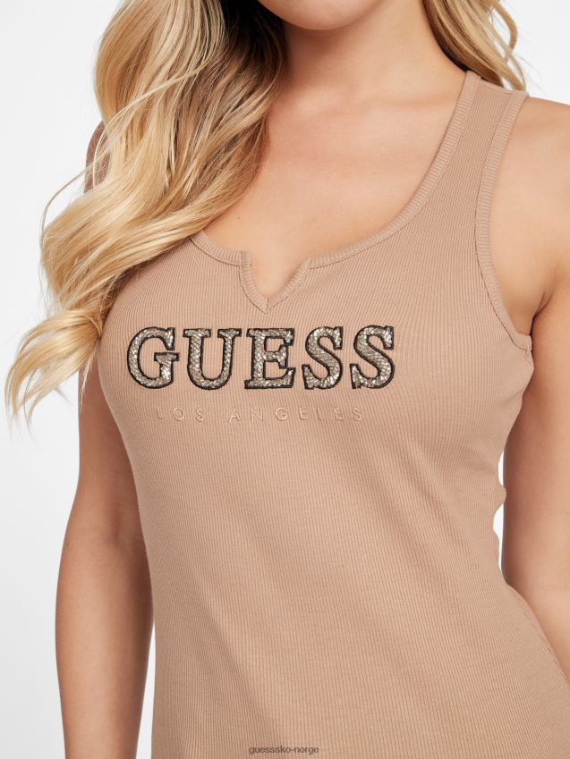 Guess våt sand sebas logo tank våt sand kvinner F0LJ807269